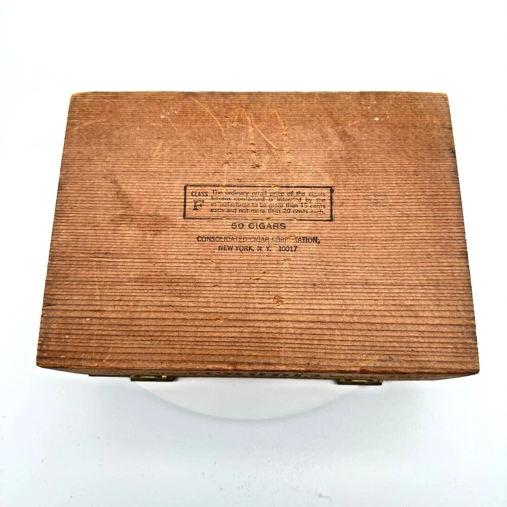 Sam'l J Davis 1886 The Vintage 50 Count Cigar Box Finger Jointed Queens NY Empty